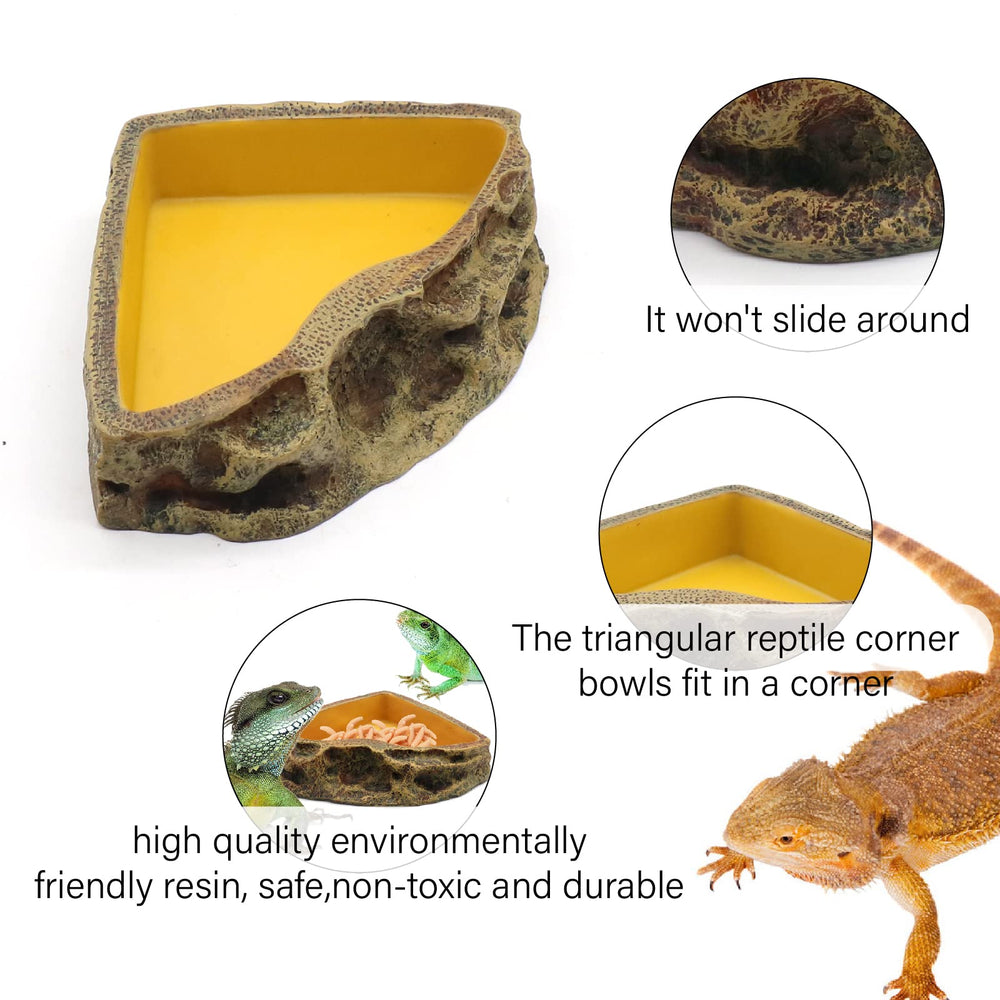 Relaqcc bearded dragon gecko feeding tray is easy to clean.