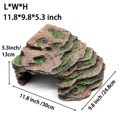 relaqcc large reptile hide shale scape basking-platform encourages sun-loving reptiles to regulate their temperature.