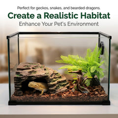 relaqcc large reptile hide shale scape rock-formation blends with terrarium aesthetics while providing exploration.