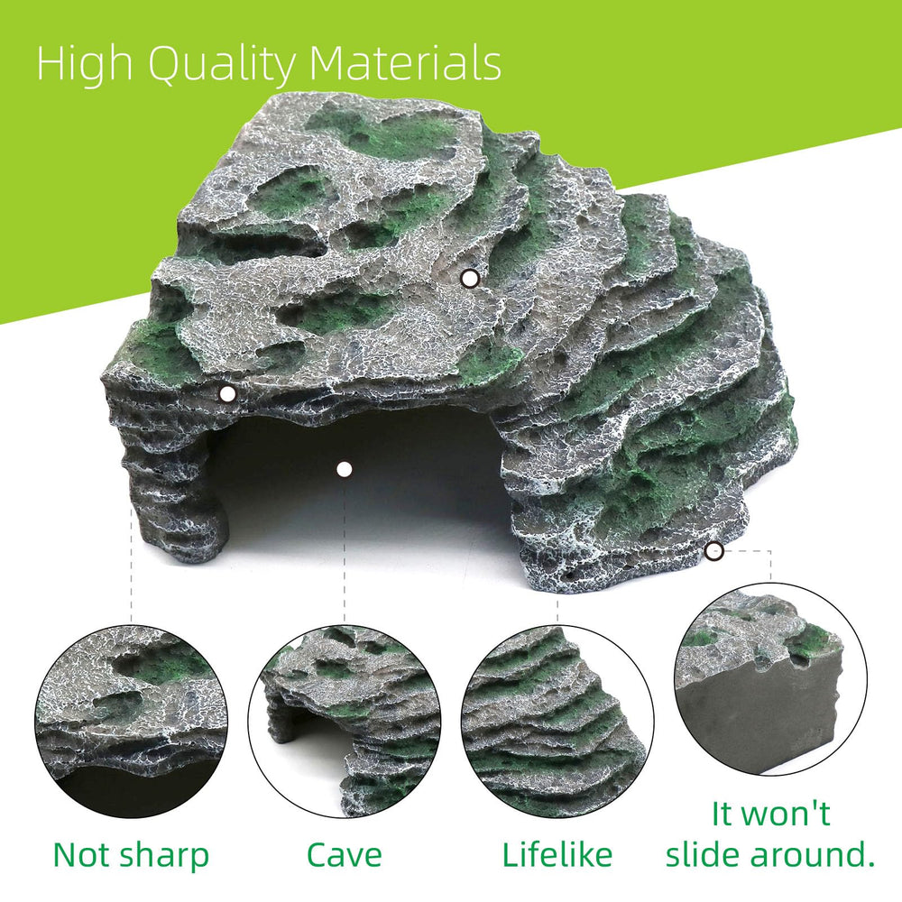 RELAQCC multi-purpose reptile decor encourages climbing and exploration.