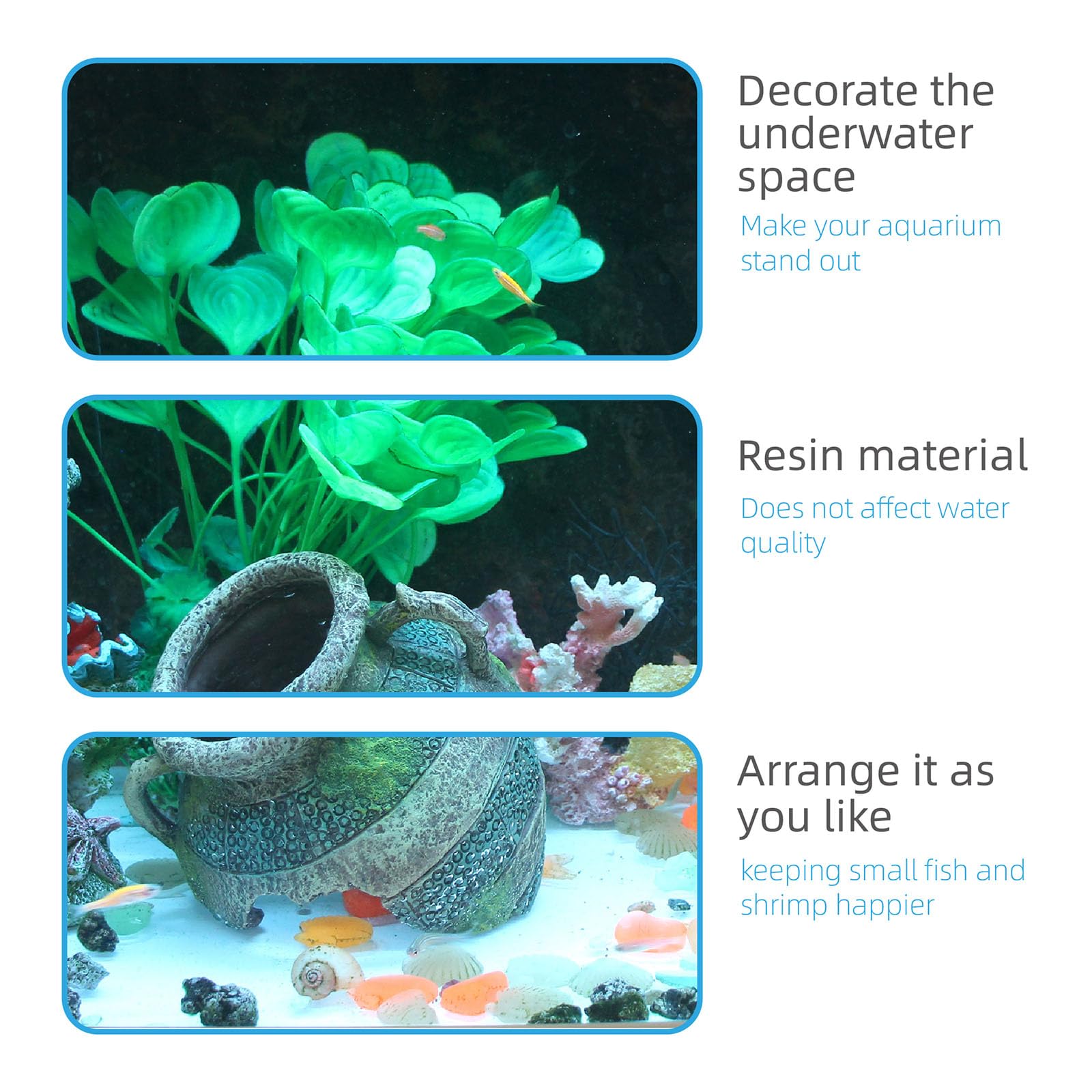 relaqcc safety resin ornament blends naturally with aquarium habitats