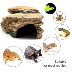 relaqcc tank accessory sunken hideout entrance provides shade and shelter for reptiles