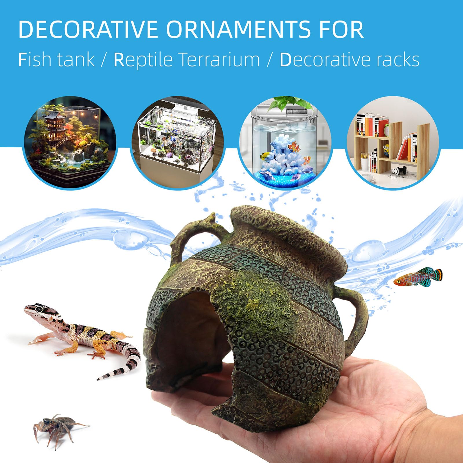 relaqcc terrarium-friendly cave decoration suits tanks and terrariums