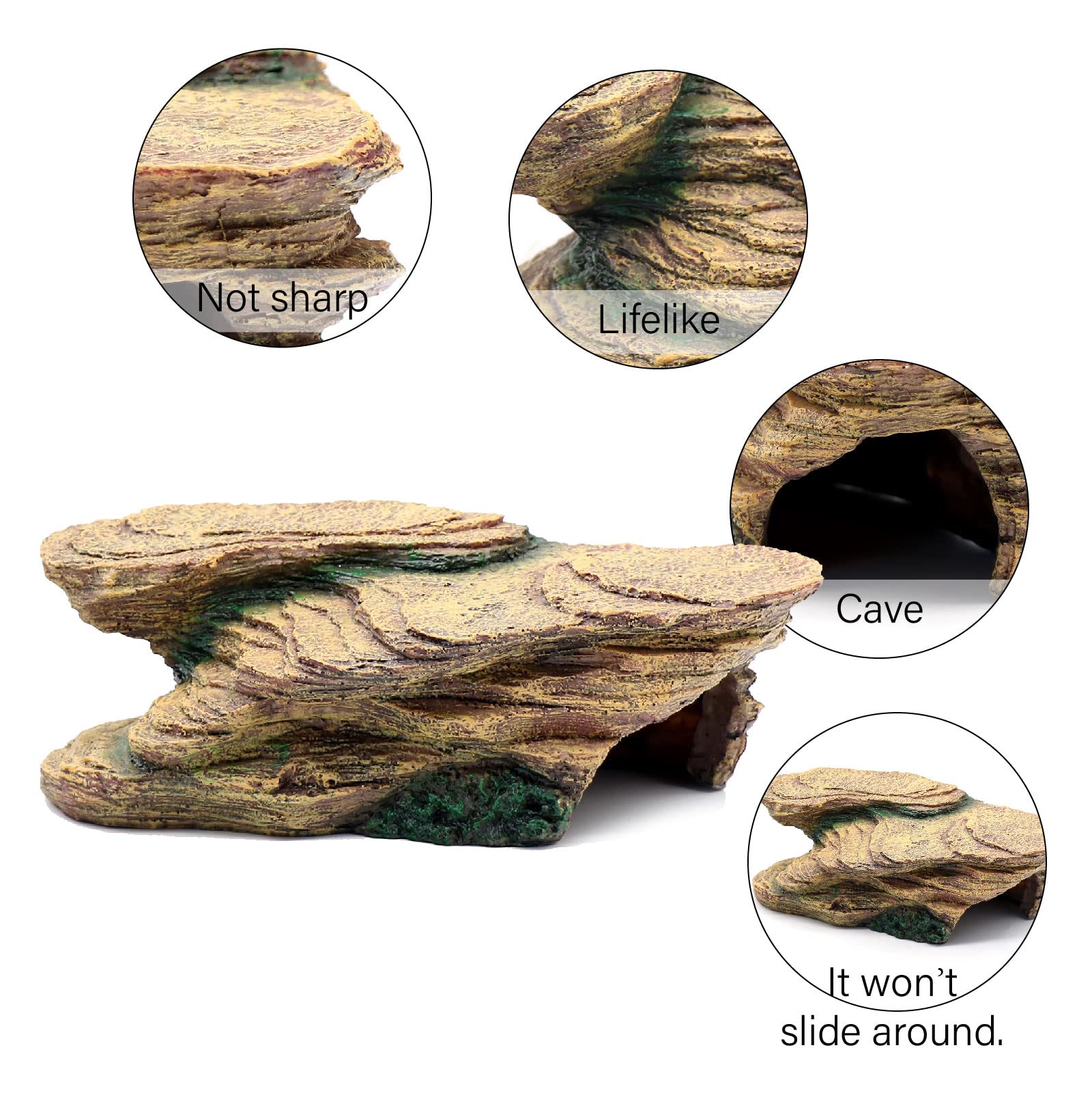 relaqcc terrarium decor rock formation ledge adds natural climbing and basking space