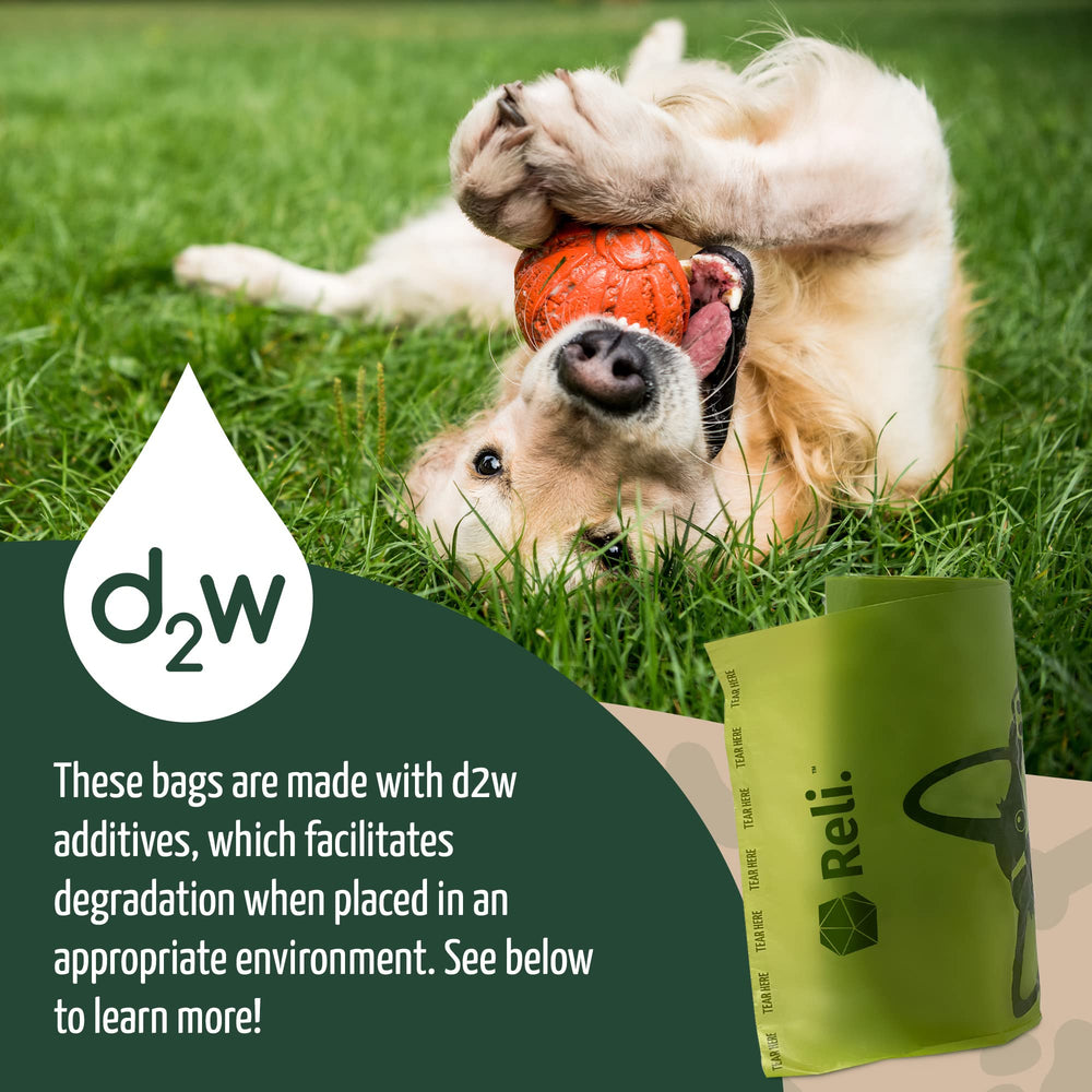 Reli unscented dog poop bags reduce odor during daily walks.