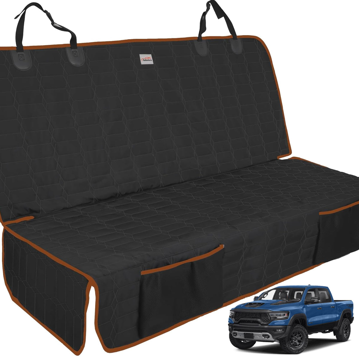 Reliadura dog back-seat cover for trucks provides snug fit and seat protection.