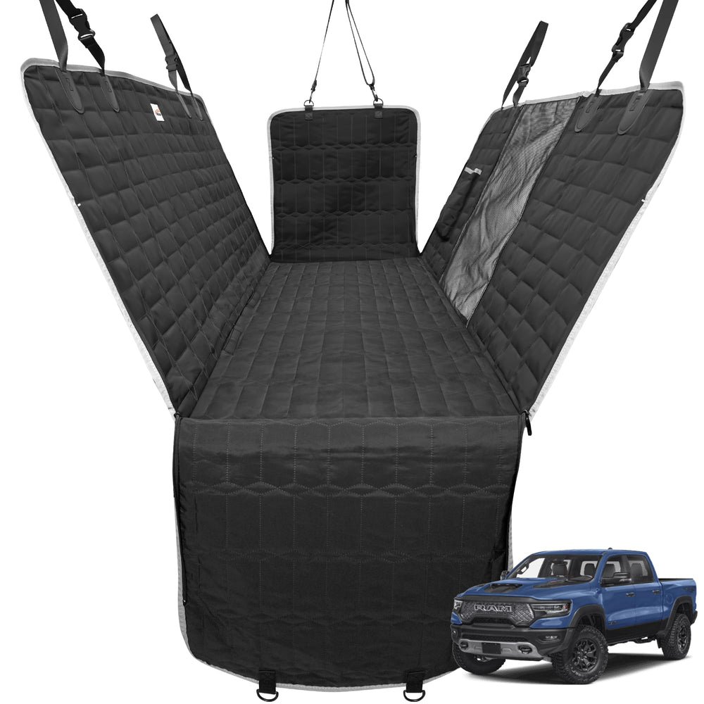 Reliadura dog hammock back-seat cover protects upholstery and paws.