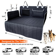 Reliadura bumper flap protects the rear edge during dog rides.