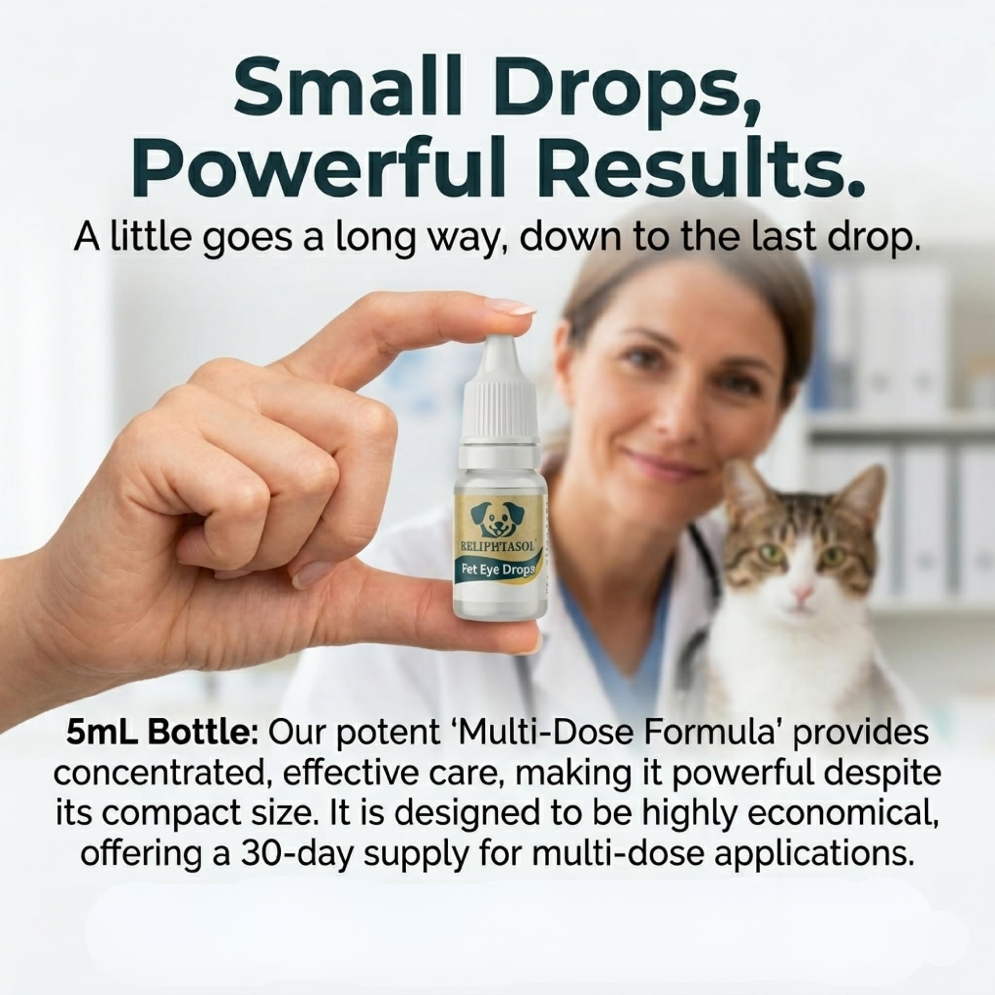 Group of various pets using RELIPHTASOL for routine eye care.