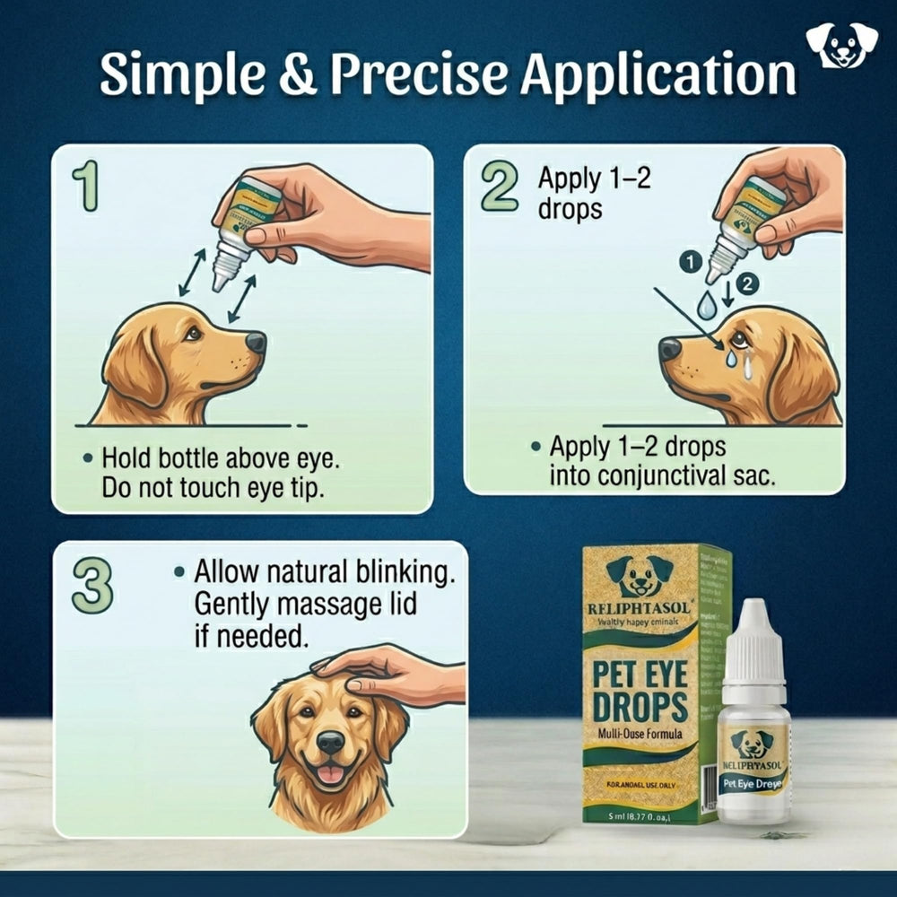 Vet-formulated RELIPHTASOL designed for regular pet eye care.