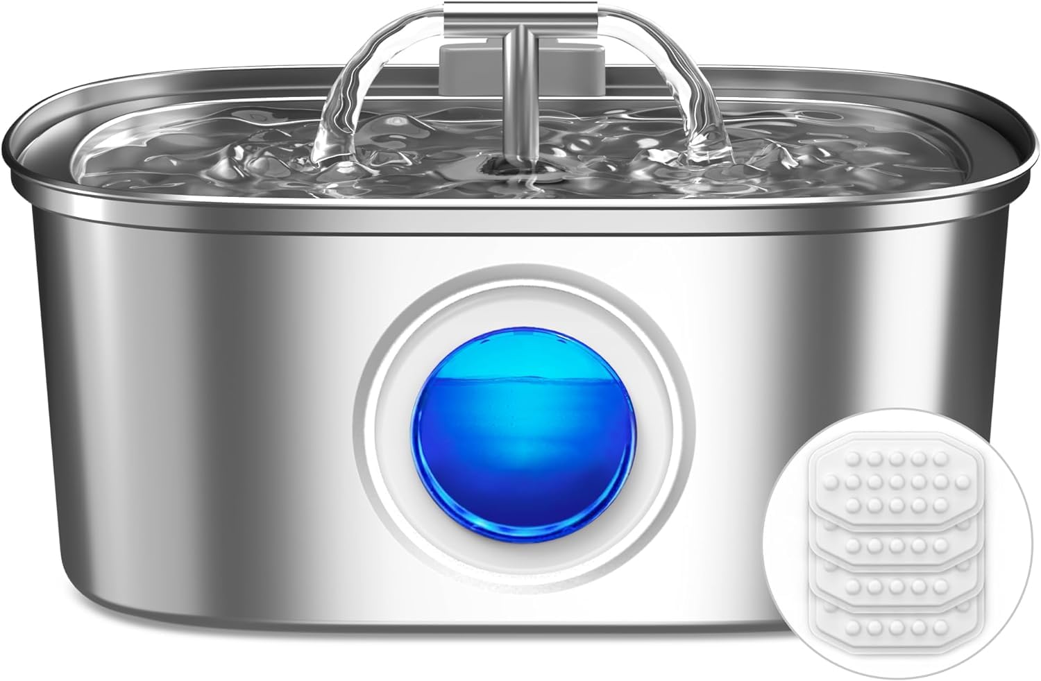 Rellaty cat water fountain with a water level window for easy monitoring