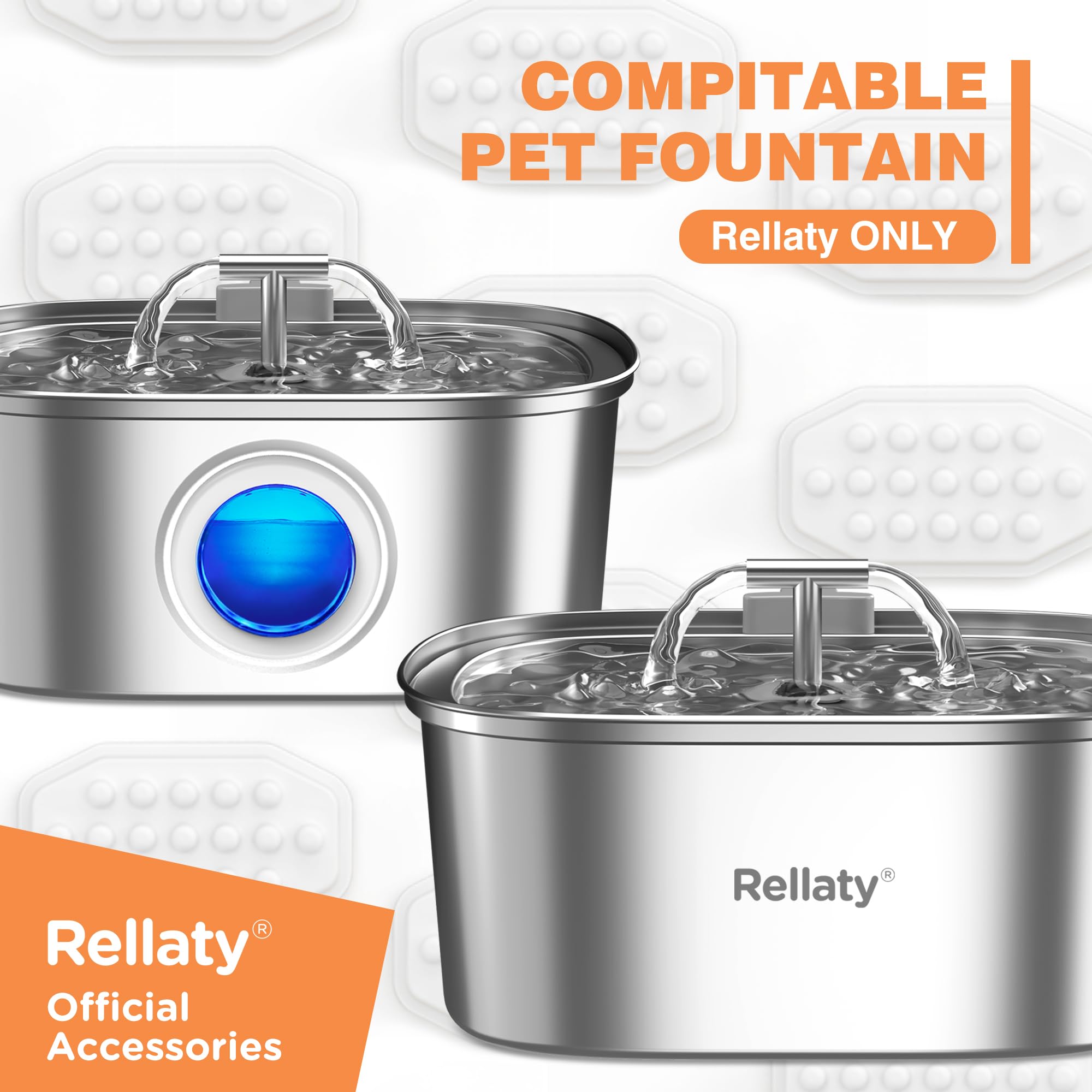 Rellaty Cat Water Fountain top view showing compact design for easy placement