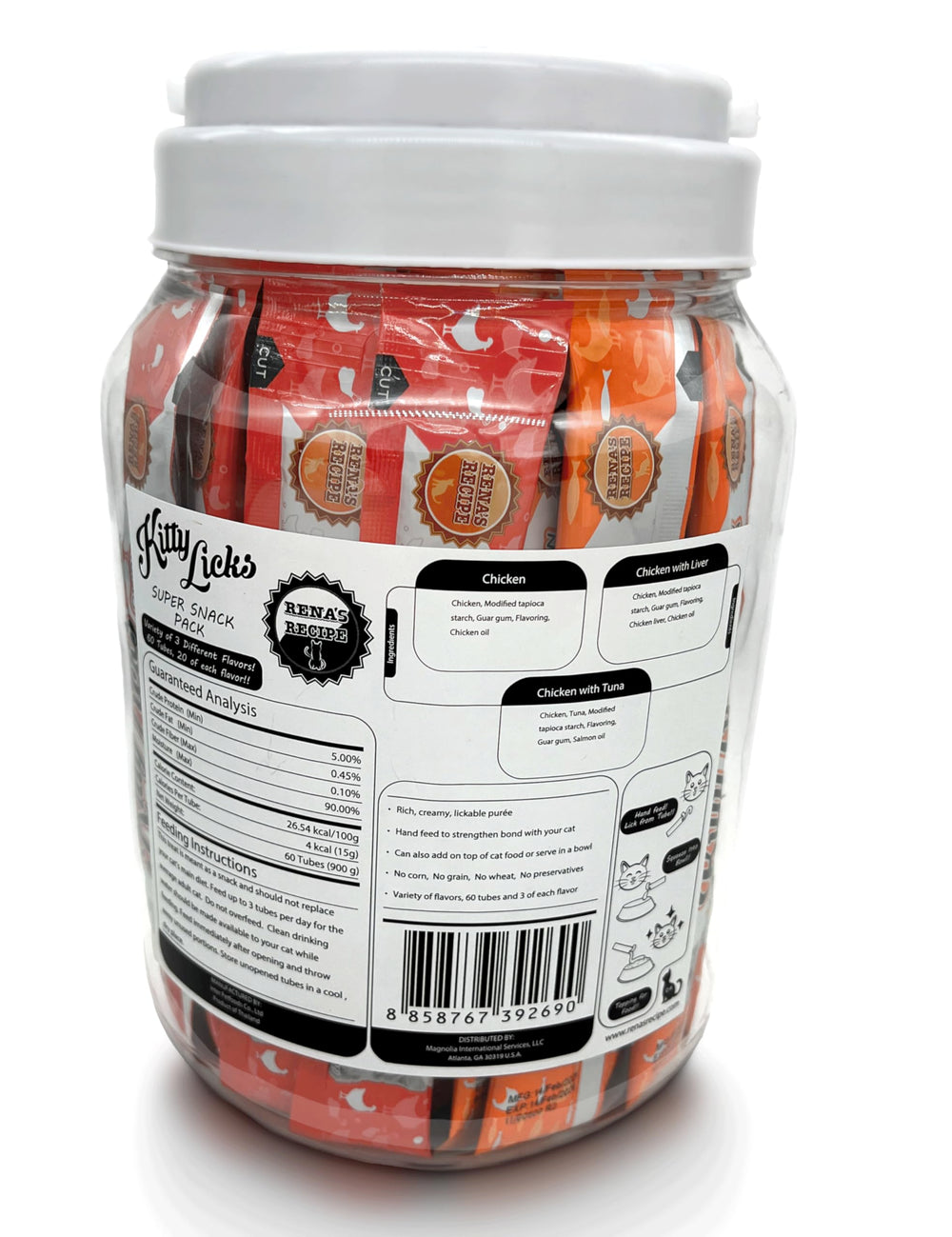 Rena's Recipe Kitty Licks three-flavor variety pack offers tasty options.