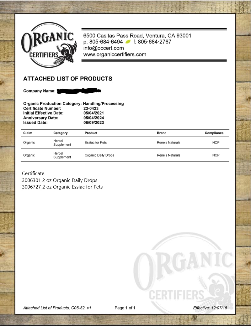 Rene's Naturals Essiac for Pets maceration process — USA-made by herbalists.