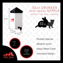 Flip-top cap for quick refills on RentACoop waterer.