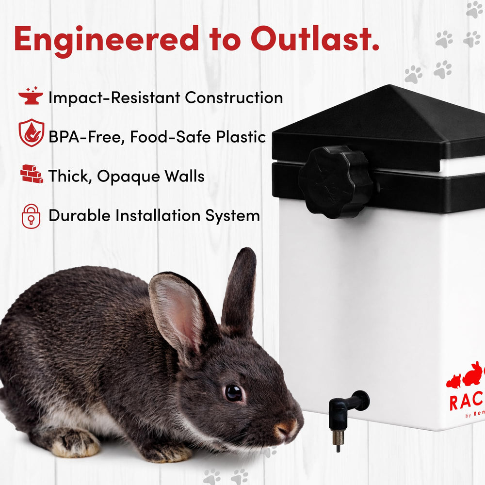 RentACoop easy open lid enables quick refills and checks.