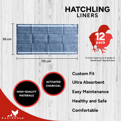 RentACoop Hatchling Liner activated charcoal odor-control keeps brooder smelling fresh.