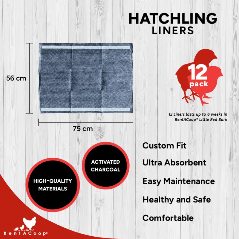 RentACoop Hatchling Liners with activated charcoal odor-control feature on display.