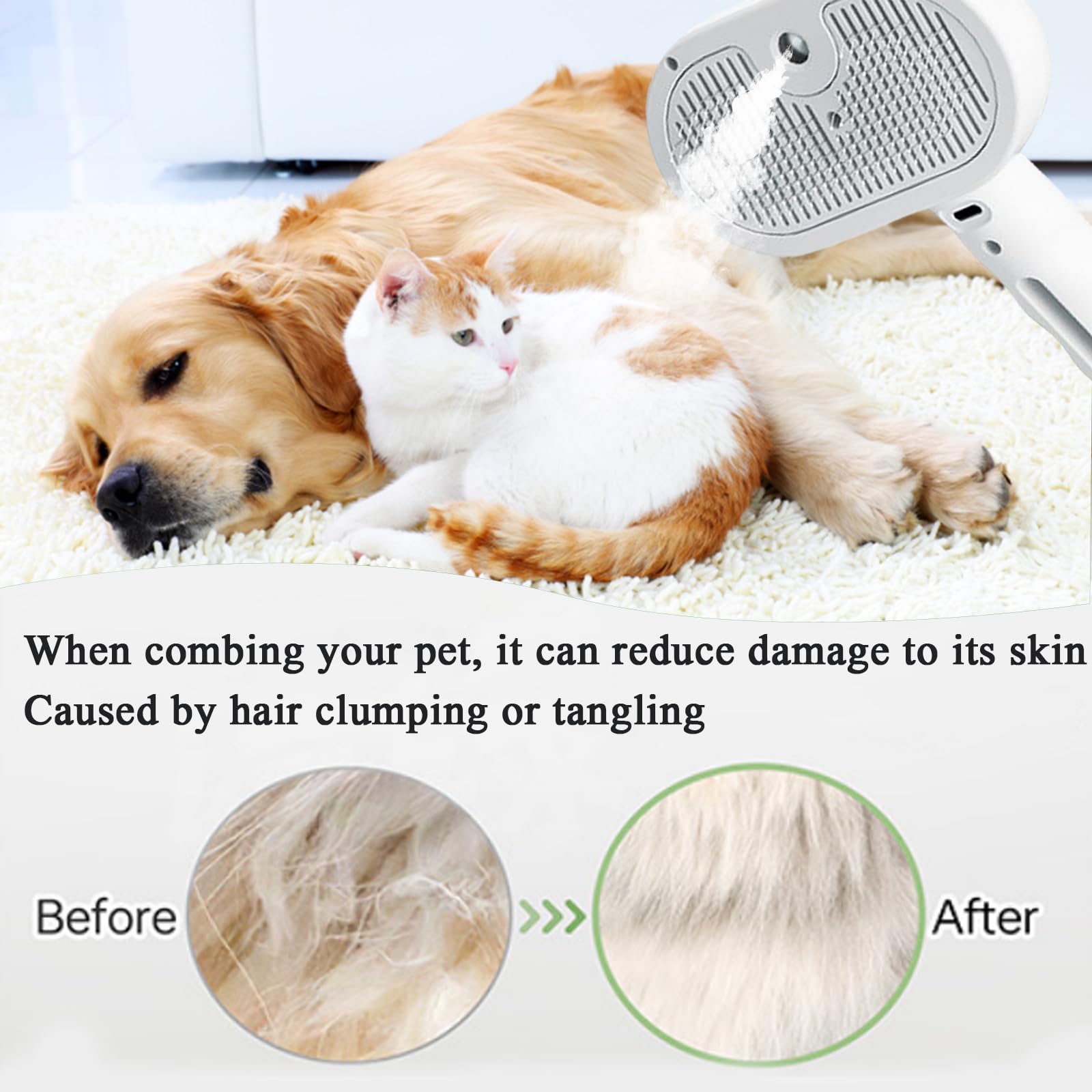 ReNu Dog Brush All Pets Suitable supports long- and short-haired dogs.