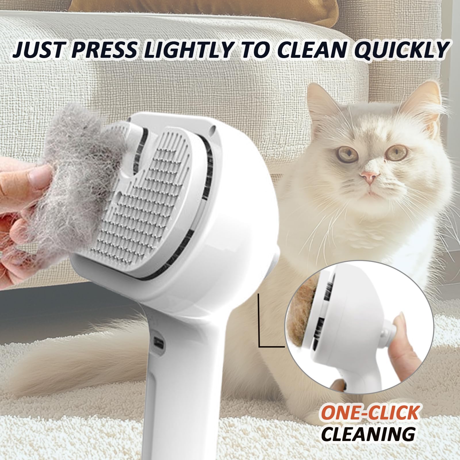 ReNu Dog Brush Ergonomic Handle offers comfortable grip for extended sessions.