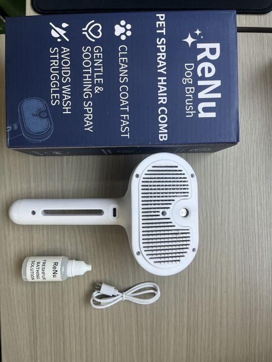 Renu Dog Brush keeps fur fresh for cuddles and care.