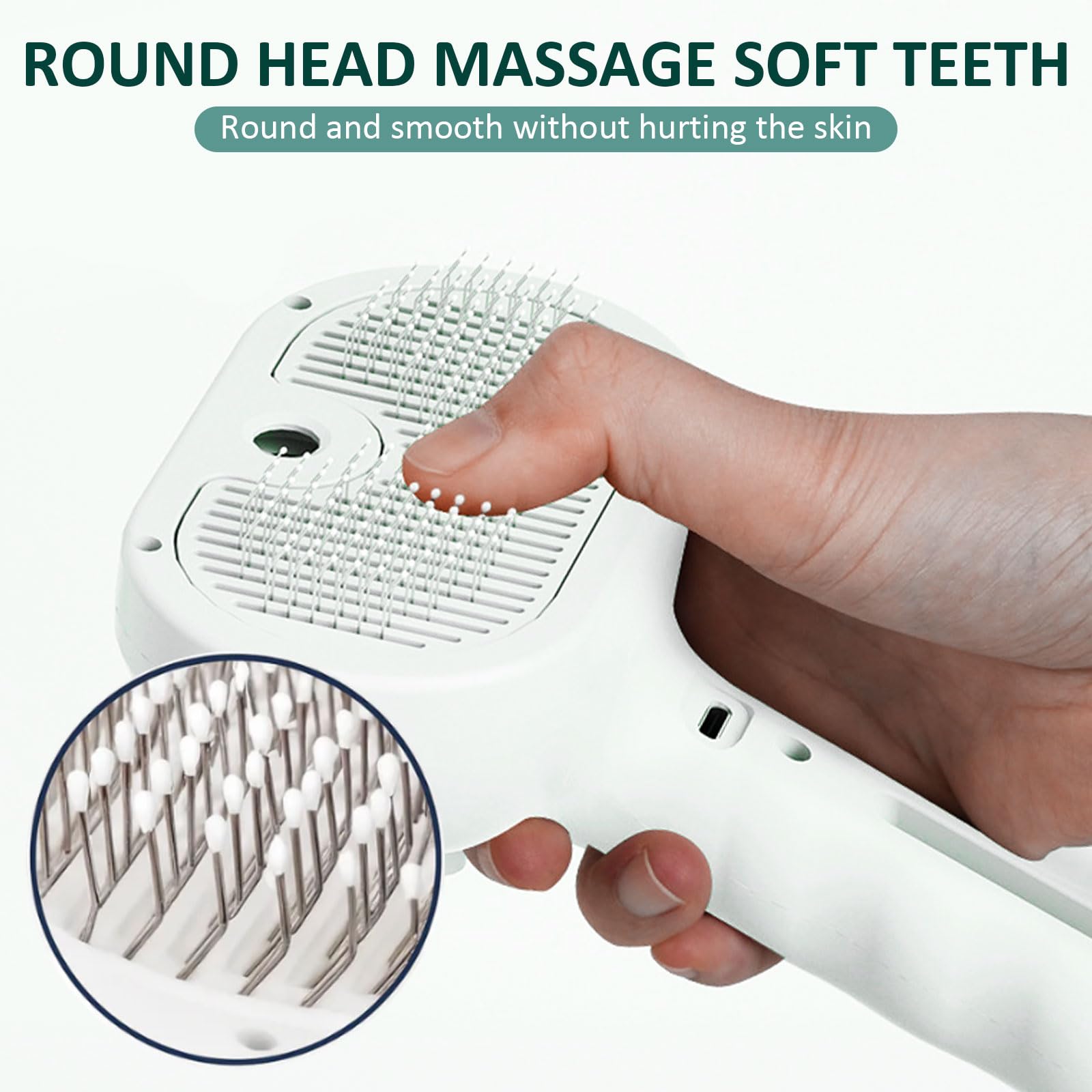 ReNu Dog Brush low-noise operation keeps pets relaxed during grooming.