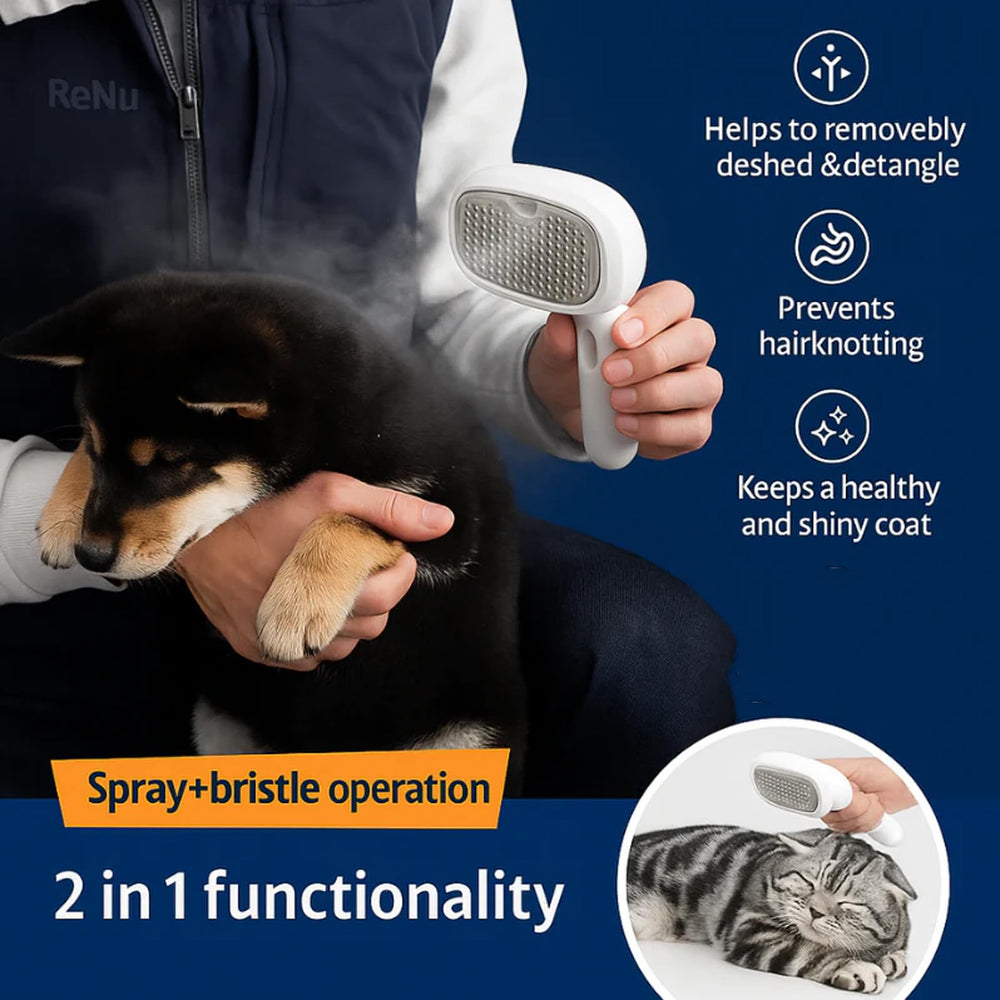 Renu FreshFur soft bristles provide gentle massage while detangling fur