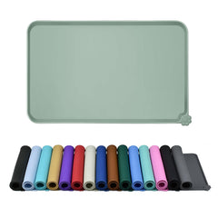Reopet waterproof feeding mat keeps meals contained and floors dry.