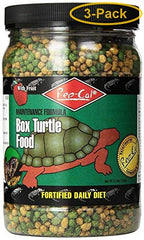 Rep-Cal Box Turtle Food 12 oz pack of 3 offers balanced nutrition for healthy box turtle growth.