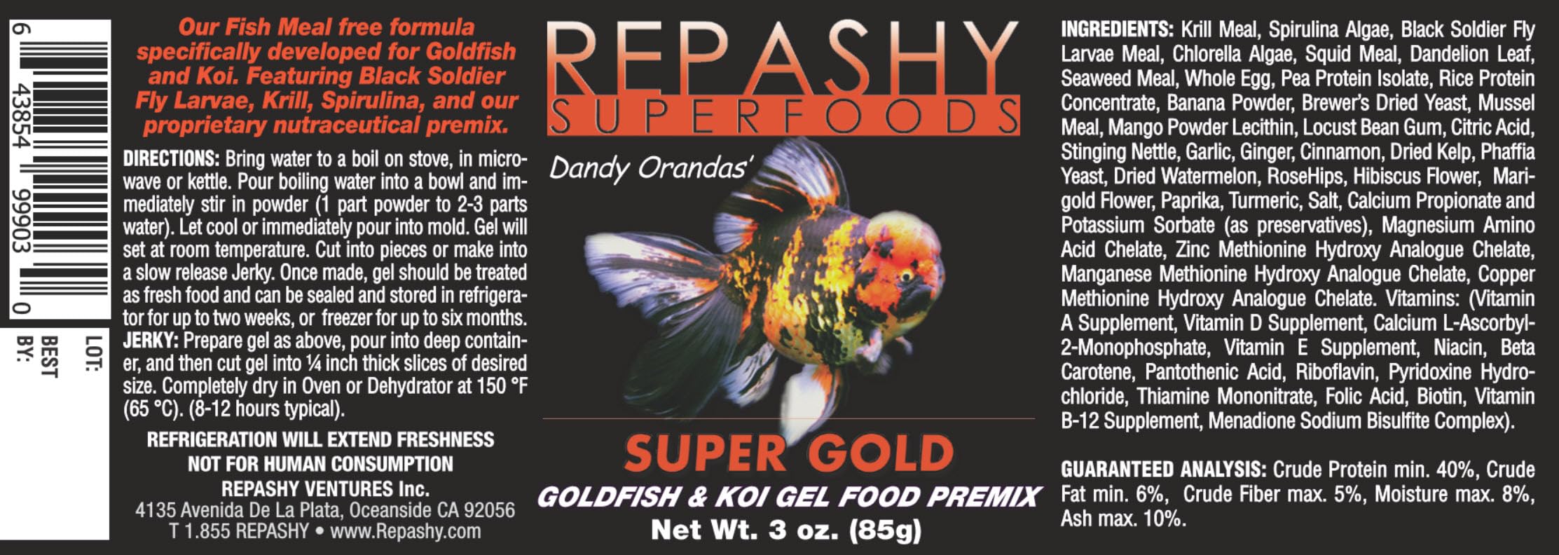 Repashy Super Gold premix being mixed with water for gel feeding.