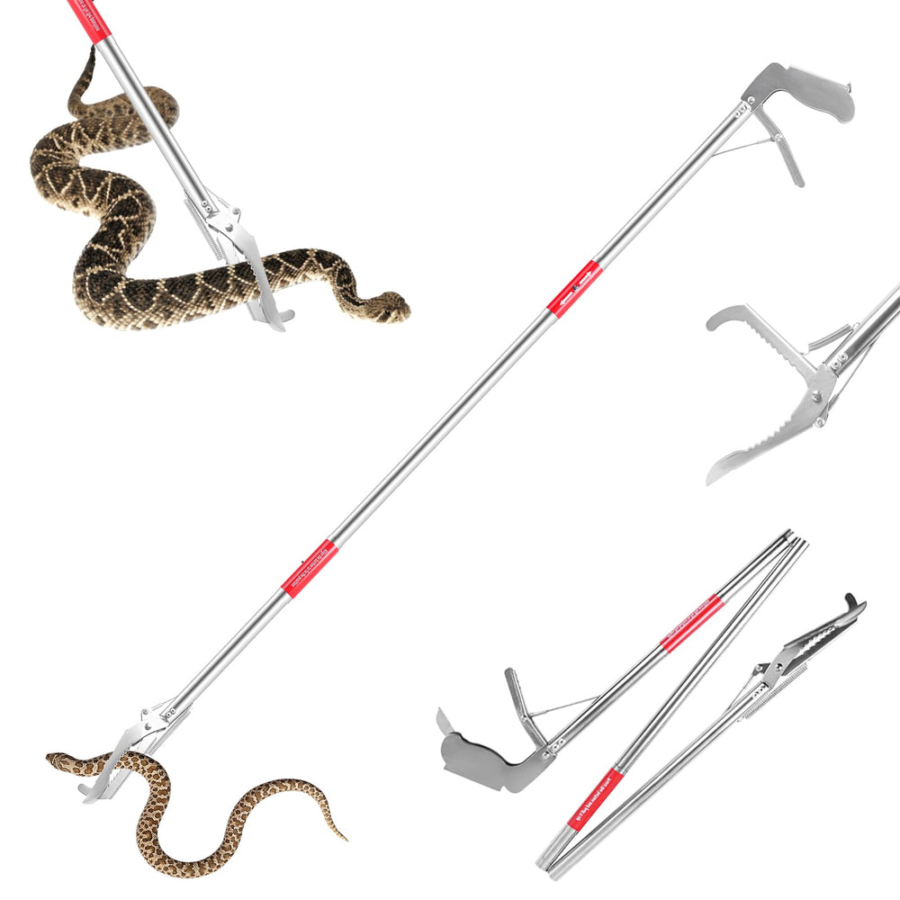 Repgfor 50 inch snake grabber with extended reach for safe handling