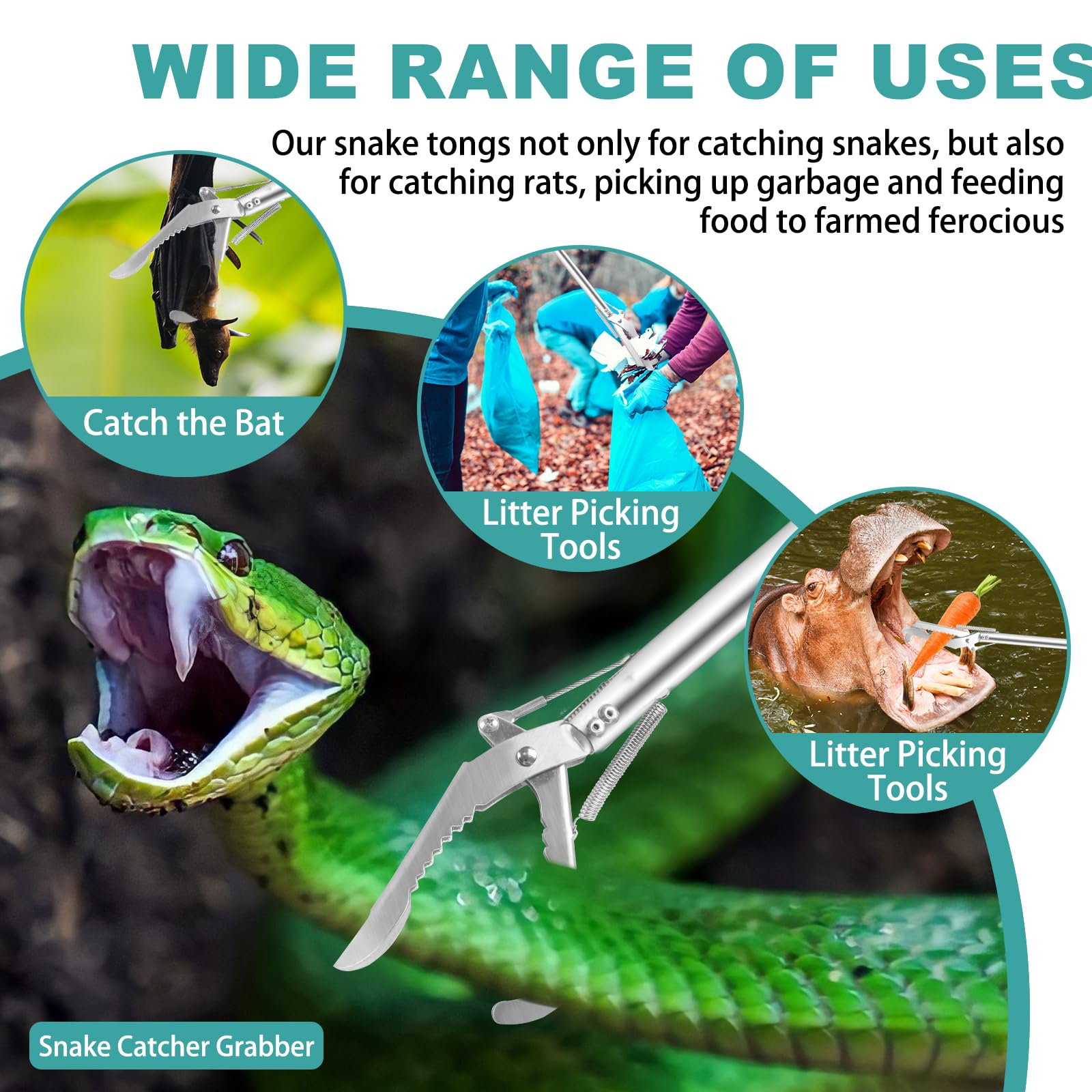 Repgfor portable snake pole suitable for indoor and outdoor use