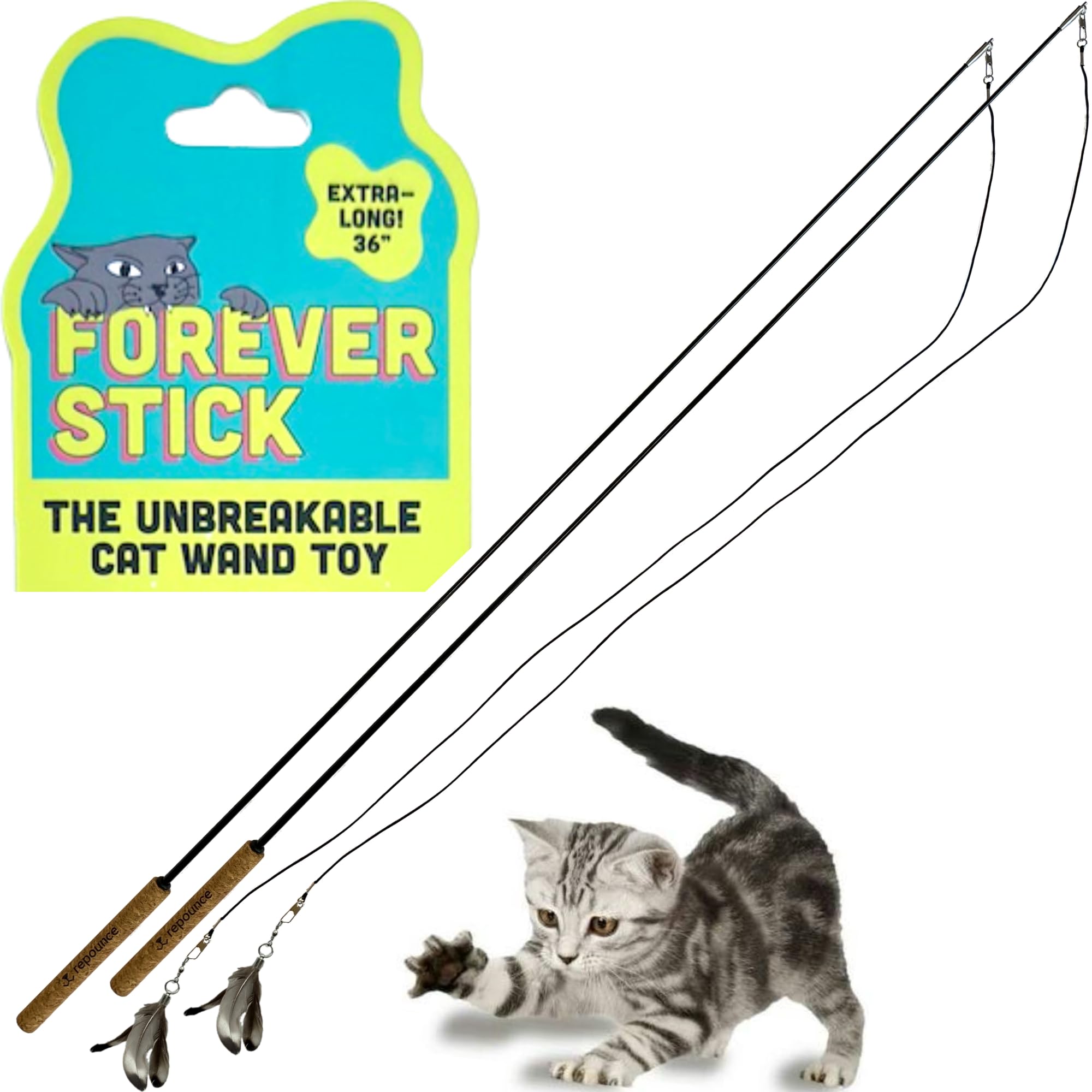 Repounce Forever Stick 2-Pack wand assembly with interchangeable attachments for versatile play.