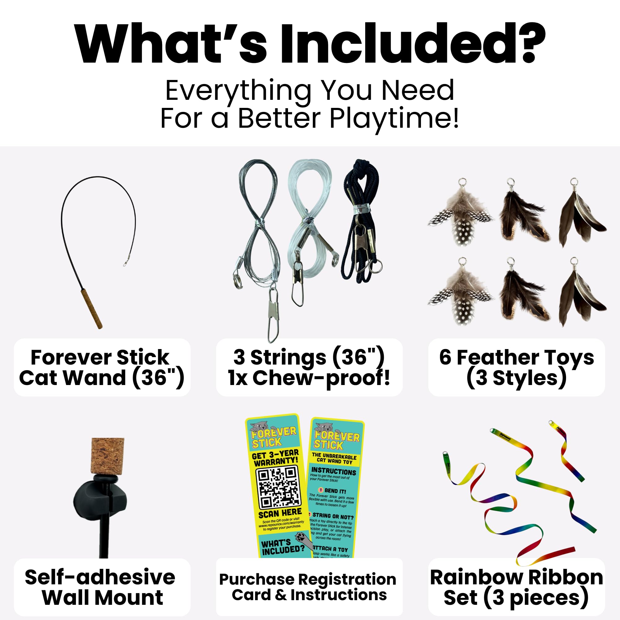 Repounce Forever Stick attachments set offers interchangeable toys for varied play.