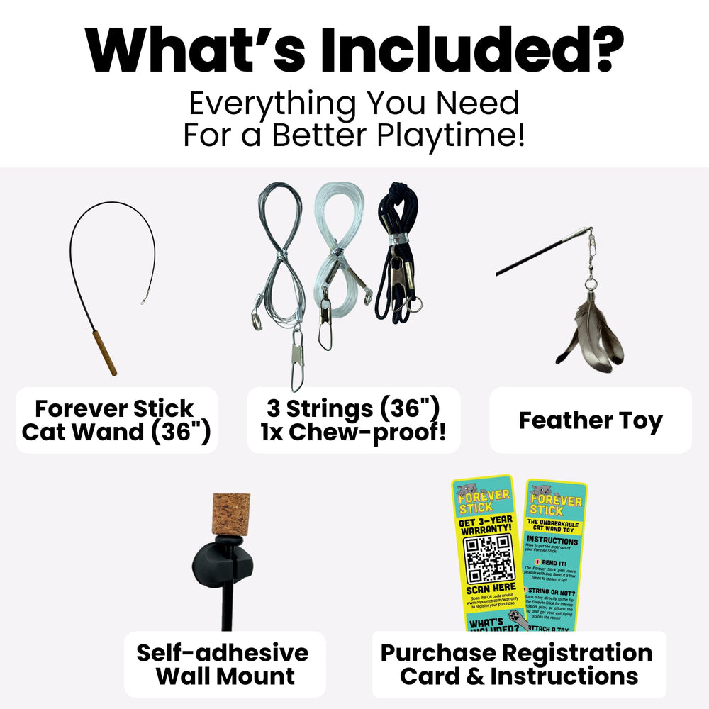 Repounce Forever Stick chew-proof wire enables durable interactive play.