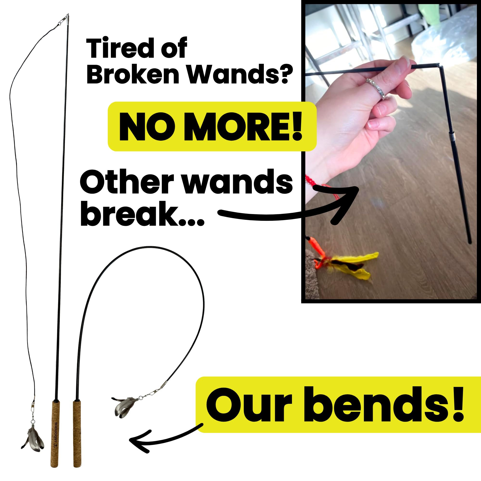Repounce Forever Stick nine feather attachments provide varied stimulation.