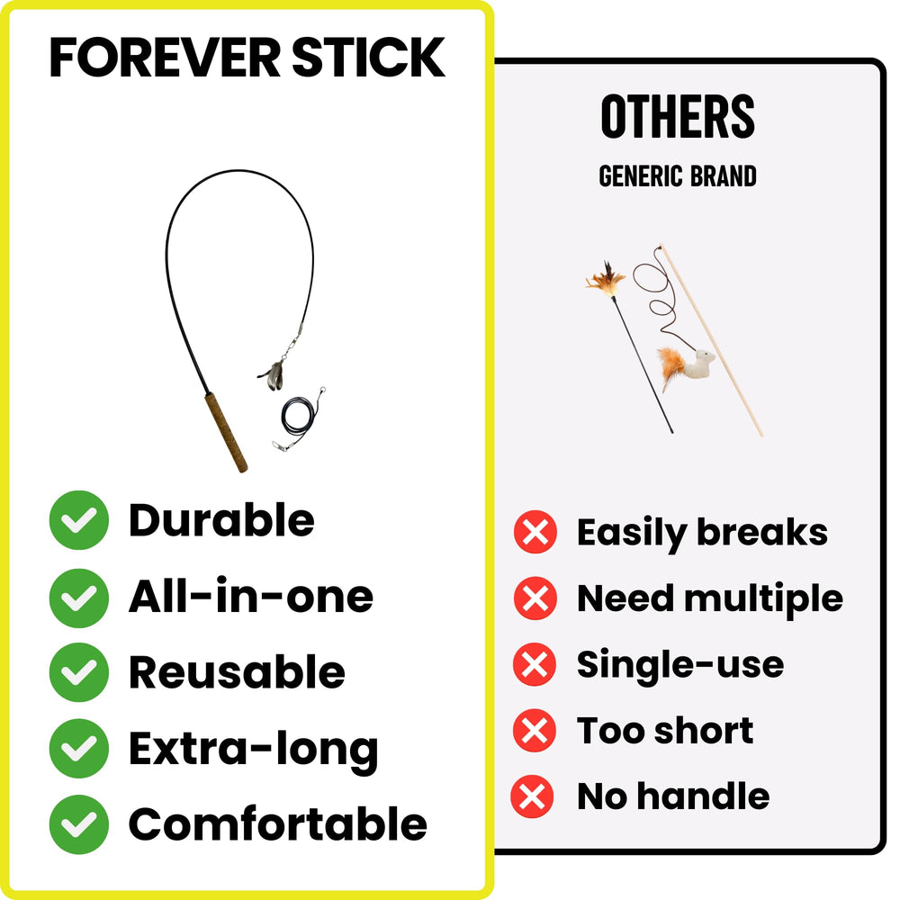 Repounce Forever Stick toy attachments allow quick swaps for different activities.