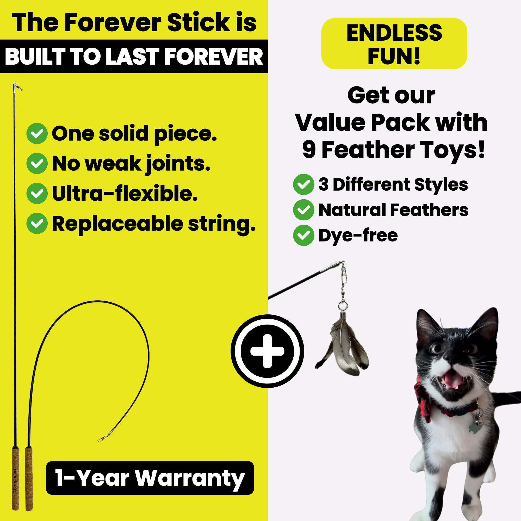 Repounce Forever Stick wall-mount-storage keeps toys tidy between sessions.
