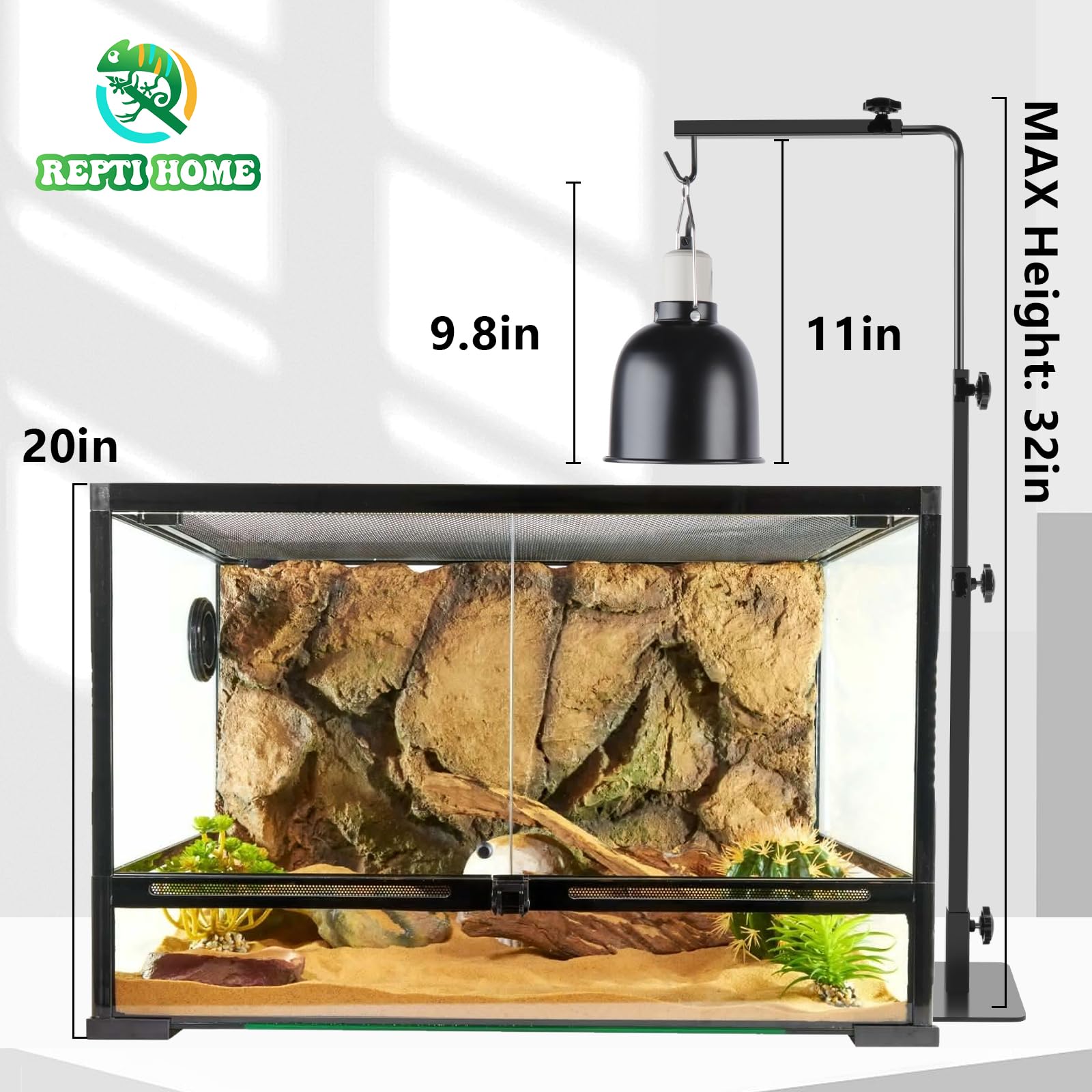 REPTI HOME in-use lighting setup creates cozy basking area