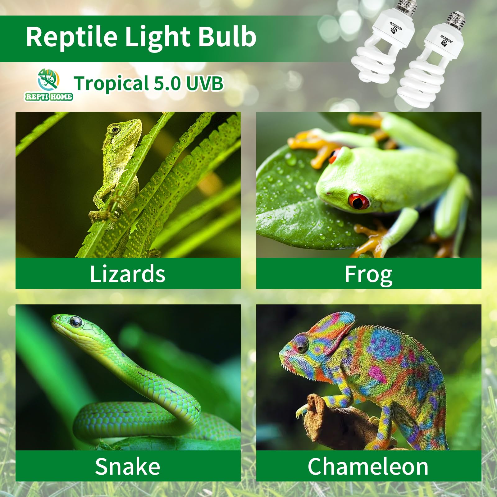 REPTI HOME UVB bulb bright-spectrum maintains consistent illumination