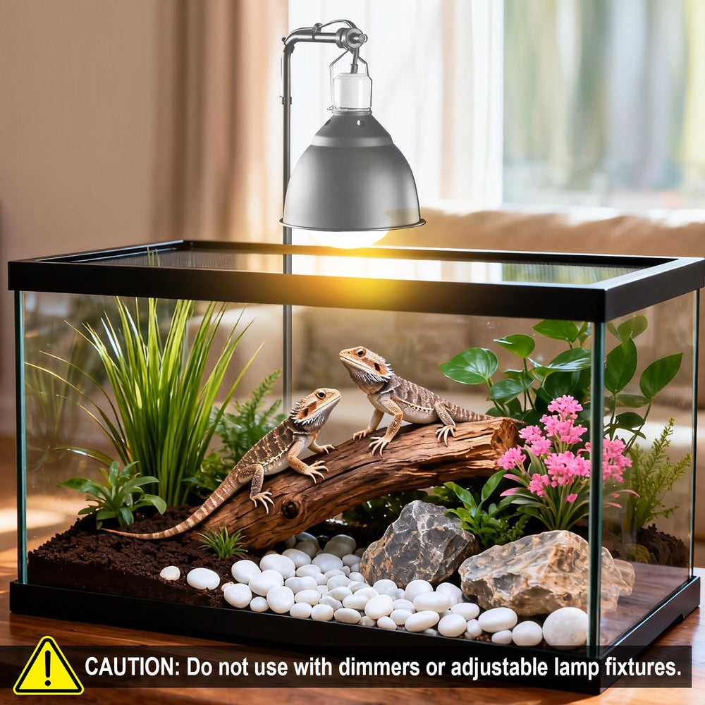 REPTI MATE 160W lamp creating warm basking area for turtle