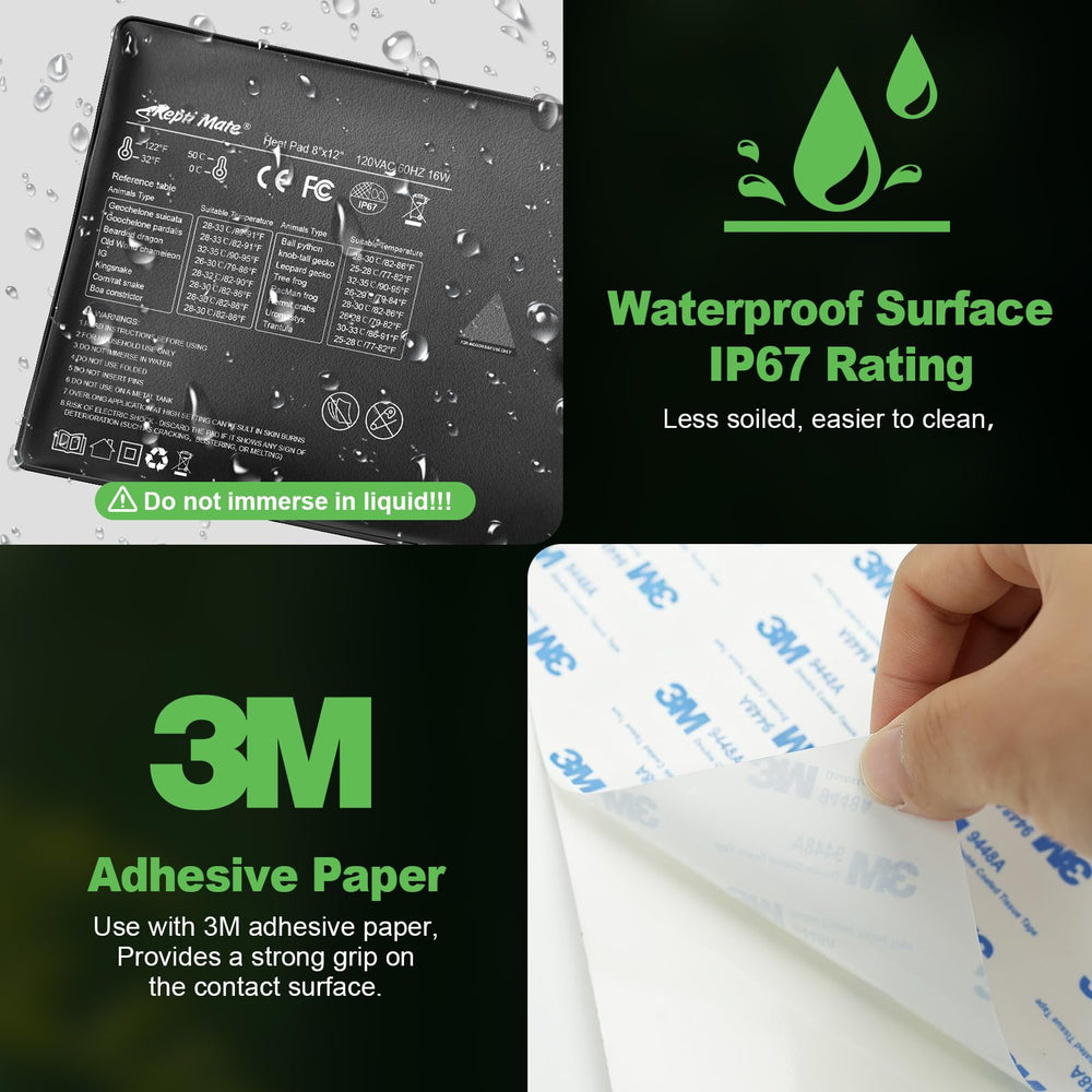 REPTI MATE adhesive mounting allows quick, secure side installation.