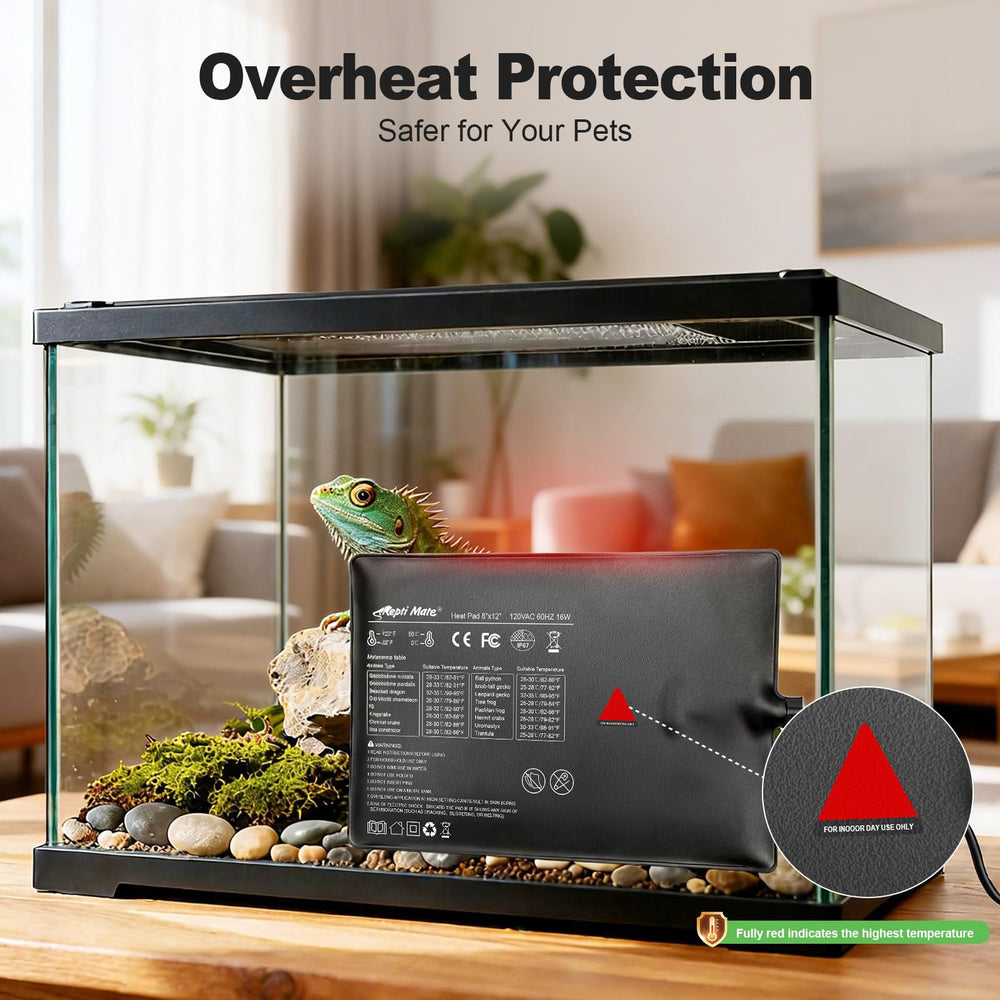 REPTI MATE carbon-fiber heating provides rapid, even warmth for reptiles.