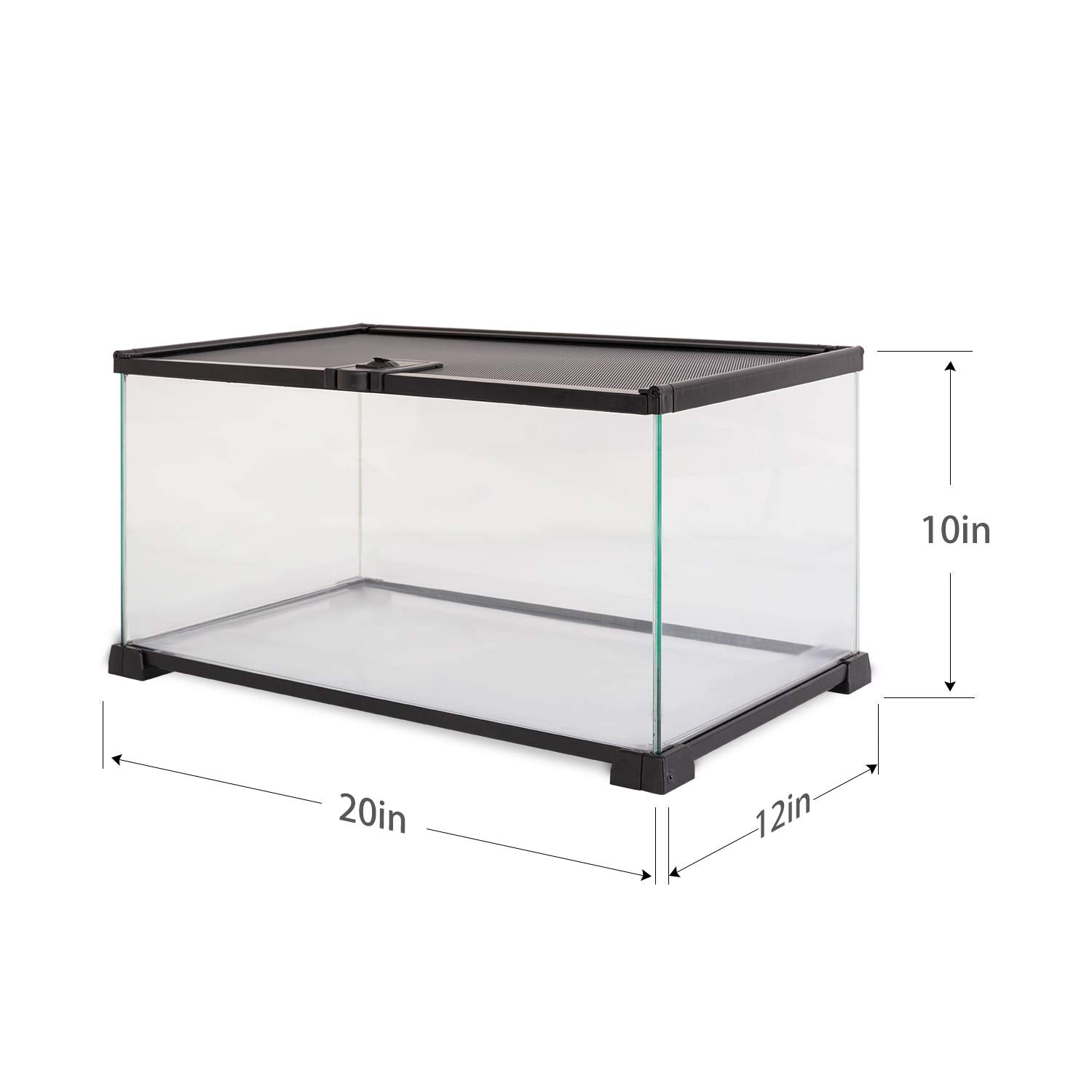 REPTI ZOO 10-gallon tank side view showing compact dimensions.