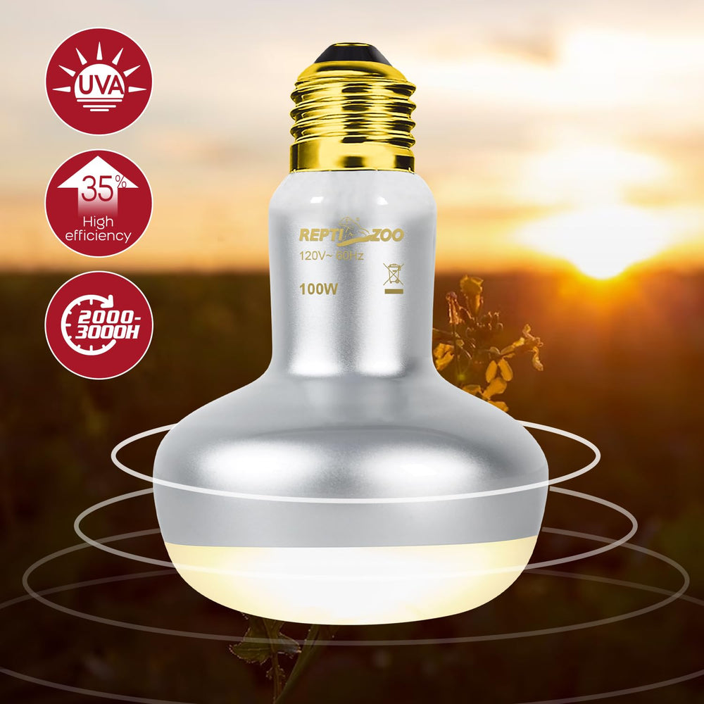 REPTI ZOO 100W basking lamp delivers focused heat for basking zones