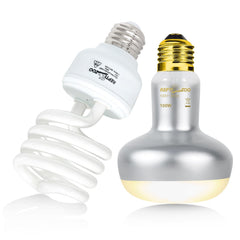 REPTI ZOO 100W basking lamp provides intense heat for daytime activity.