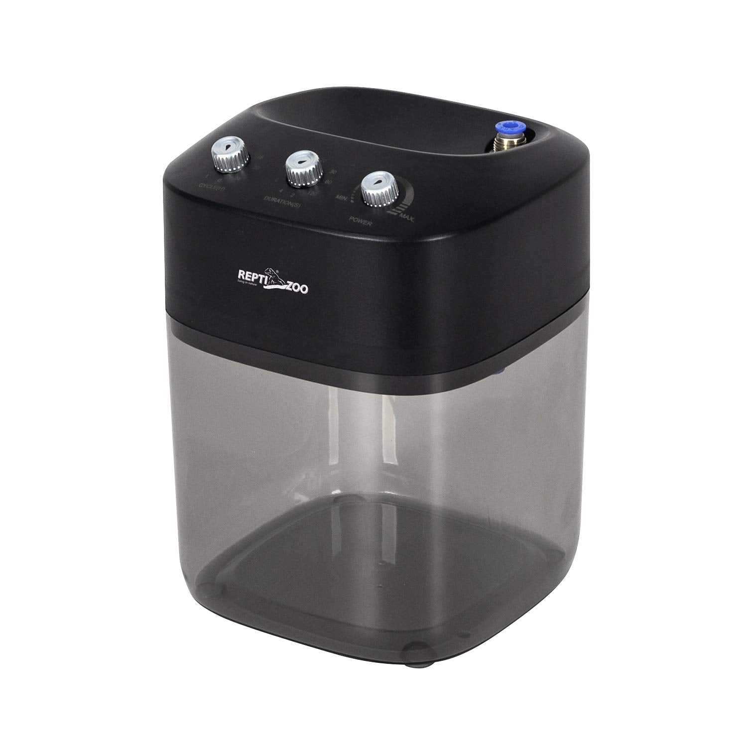 REPTI ZOO 2.2L starter mister 360-degree nozzle for full enclosure coverage.
