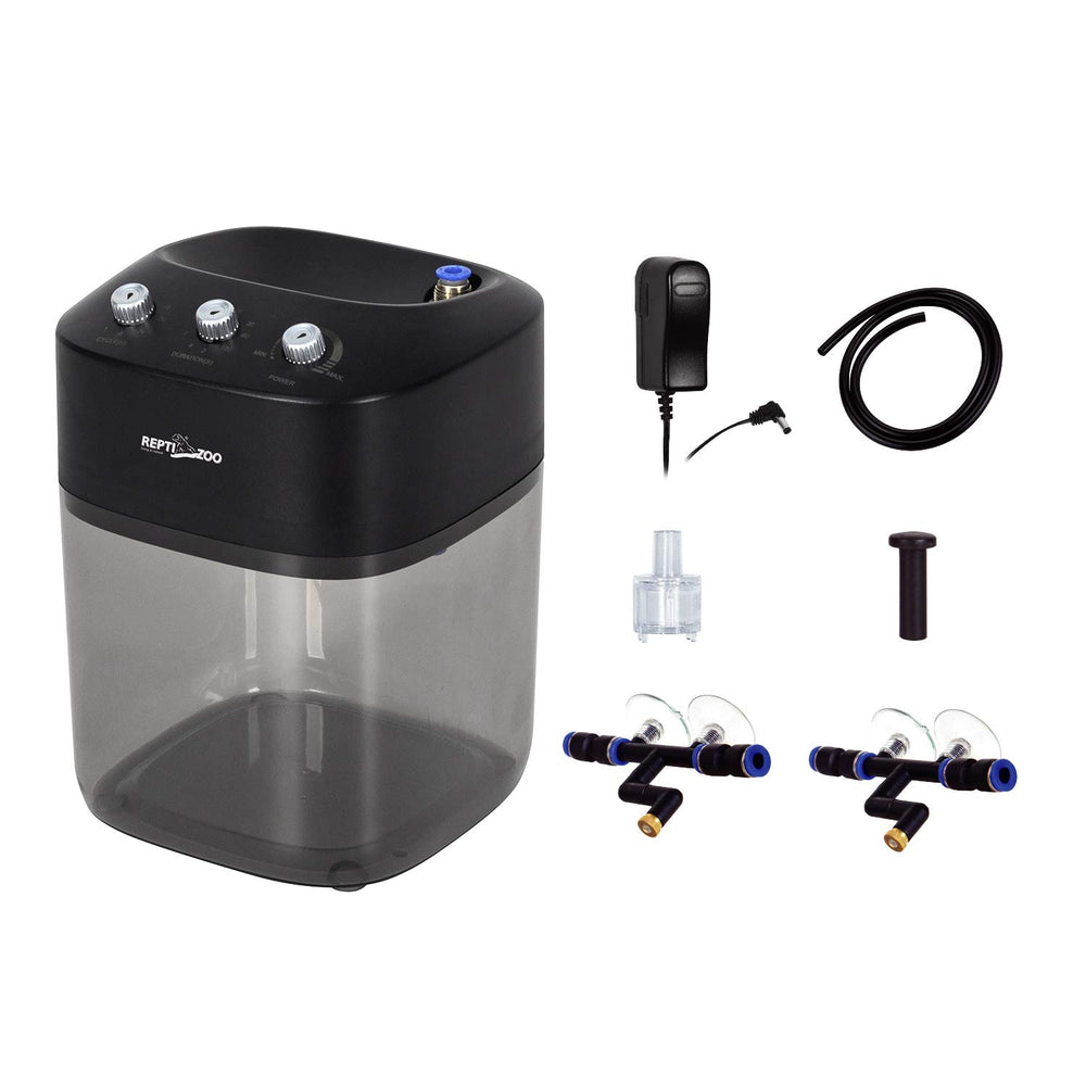 REPTI ZOO 2.2L starter mister showing the water inlet for easy direct refills.