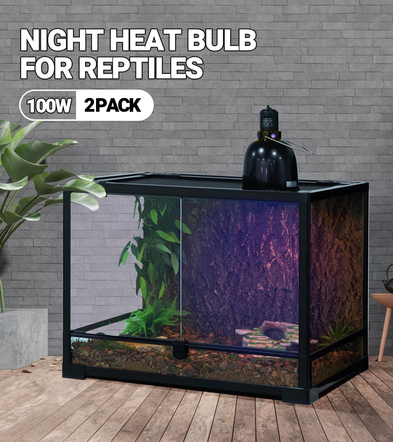 REPTI ZOO 120V operation fits standard fixtures in most habitats.
