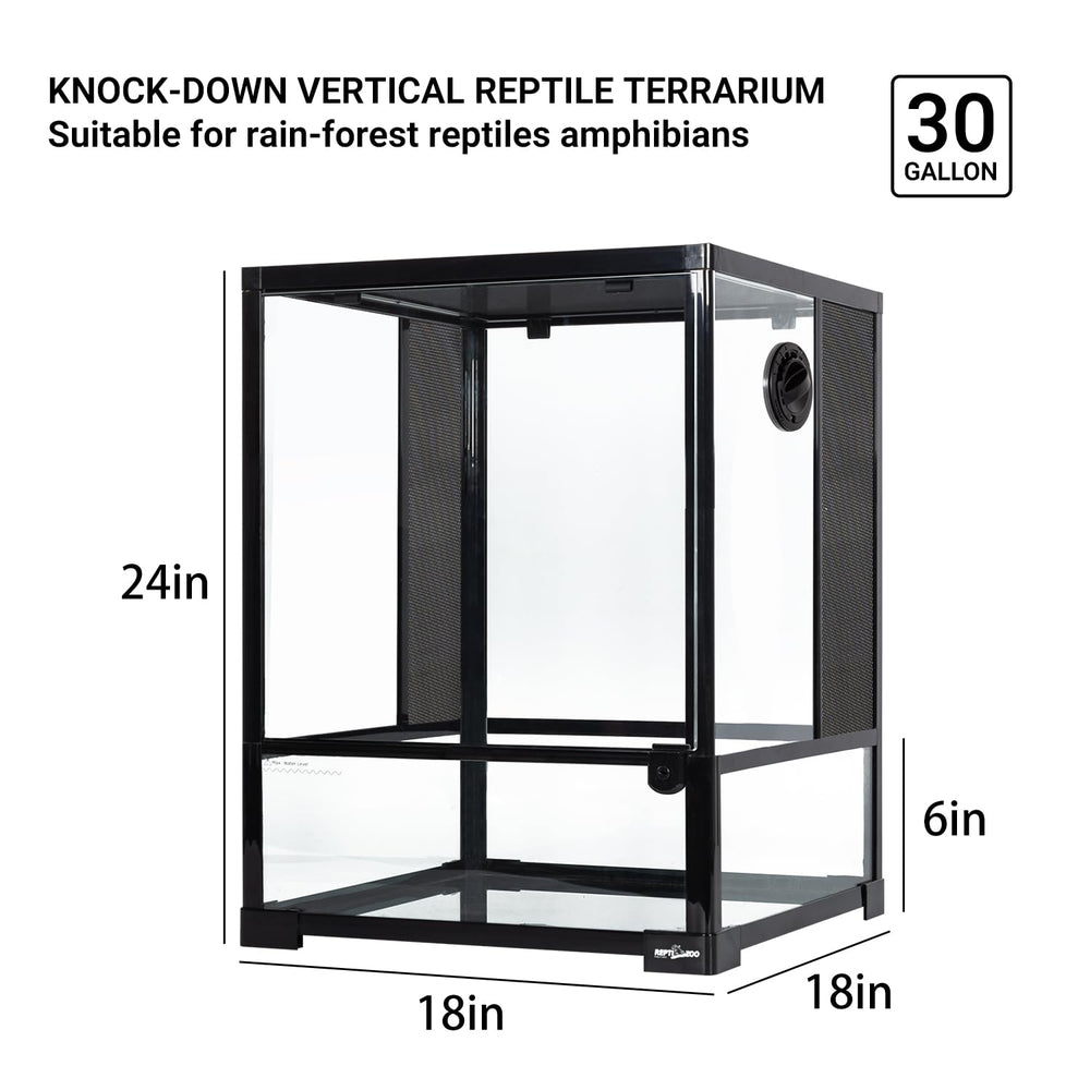 REPTI ZOO terrarium side mesh ventilation image emphasizes airflow for healthier habitats.